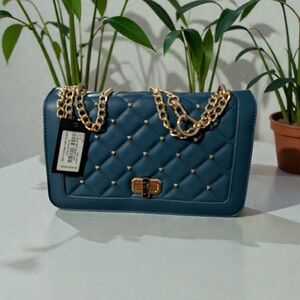 Badgley Mischka Crossbody With Square Studs Dark Green (NWT)